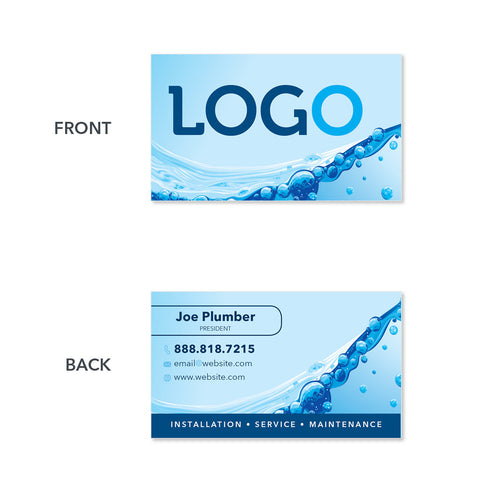 plumbing water filtration business card