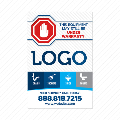 plumbing equipment service sticker