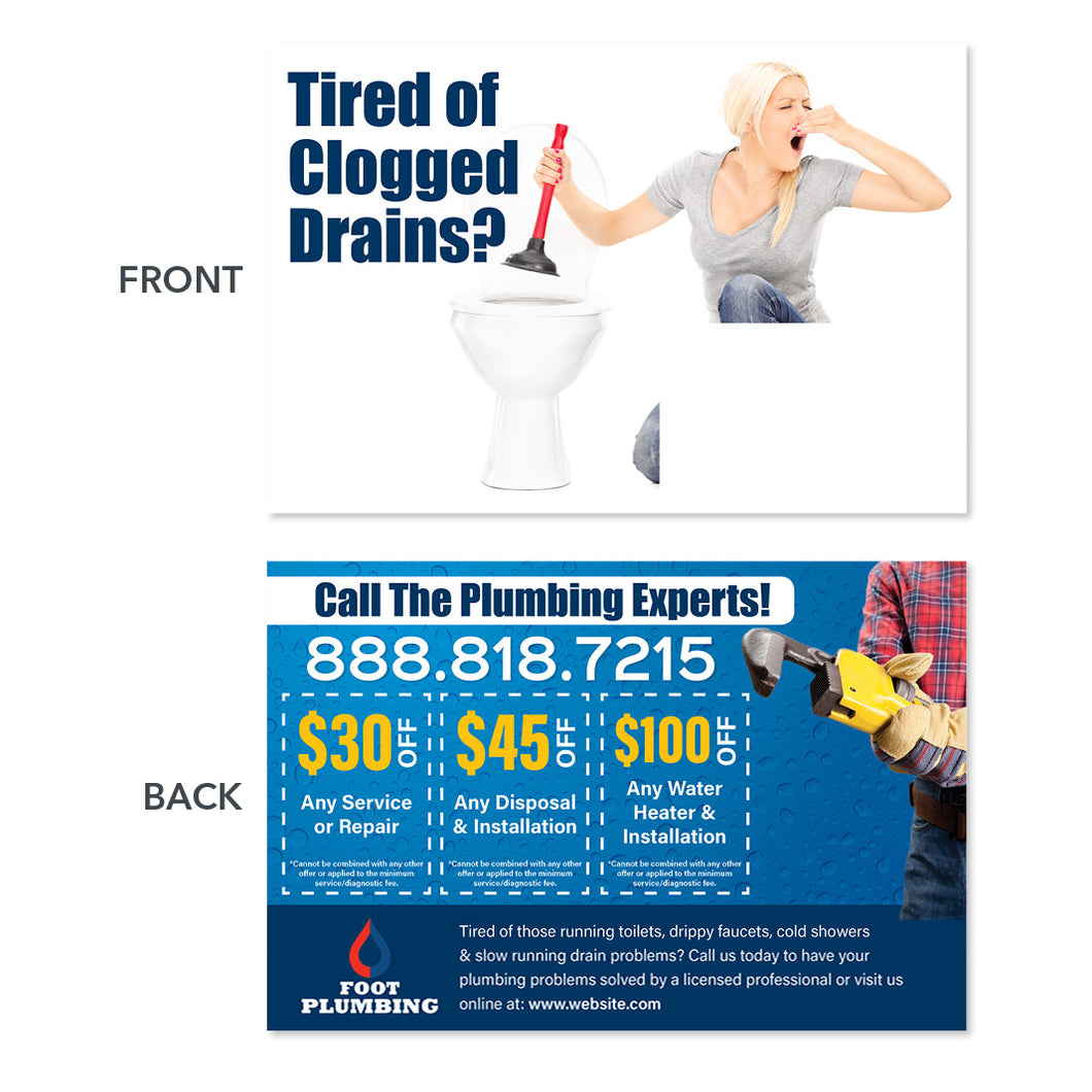 drain cleaning direct mail postcard