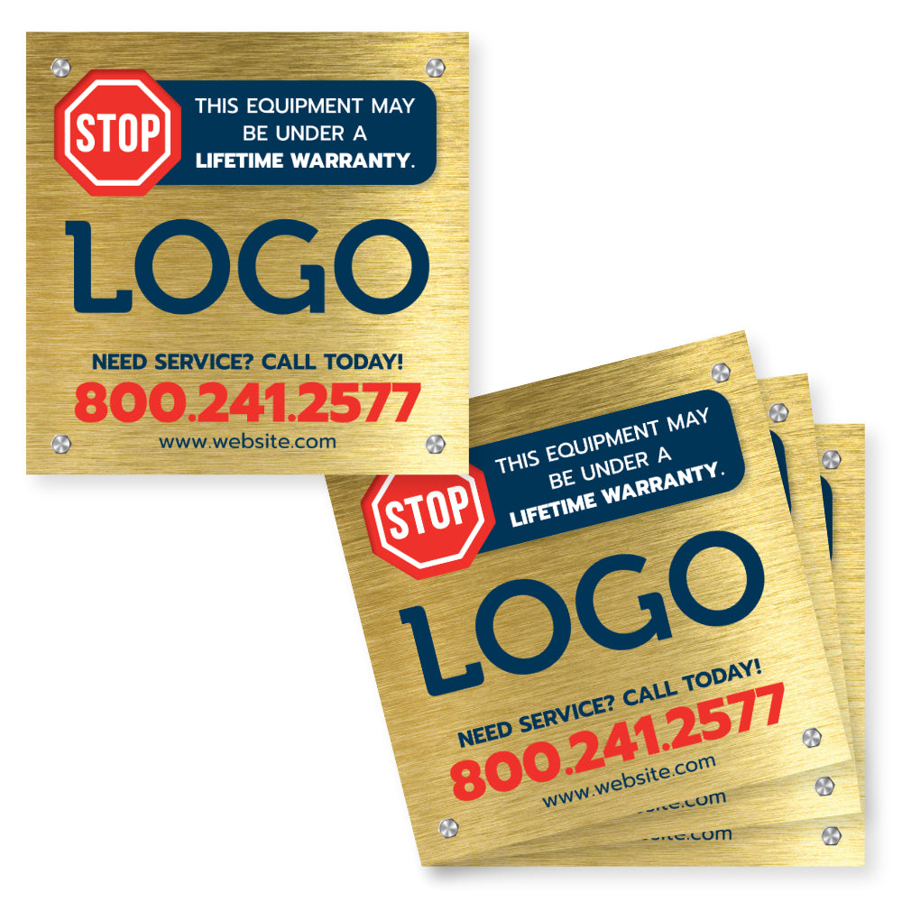 plumbing service equipment sticker