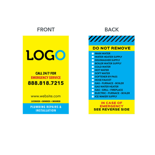 plumbers equipment tags