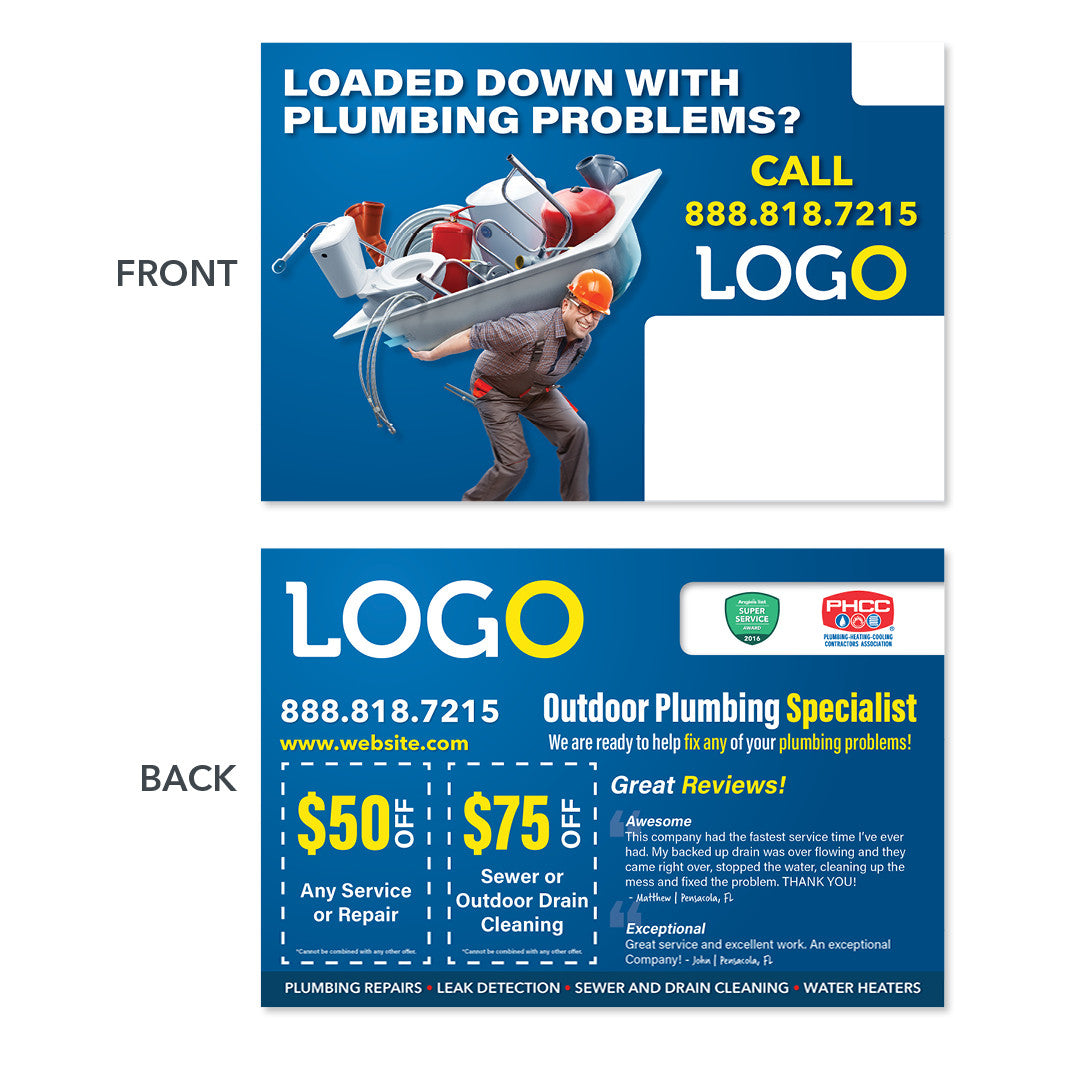 plumbing problems postcard