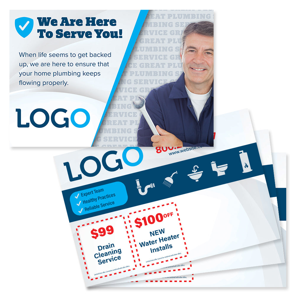 plumbing repair postcard mailer