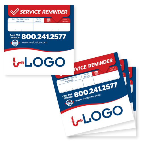 plumbing service reminder sticker