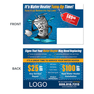 hot water heater plumbing postcard