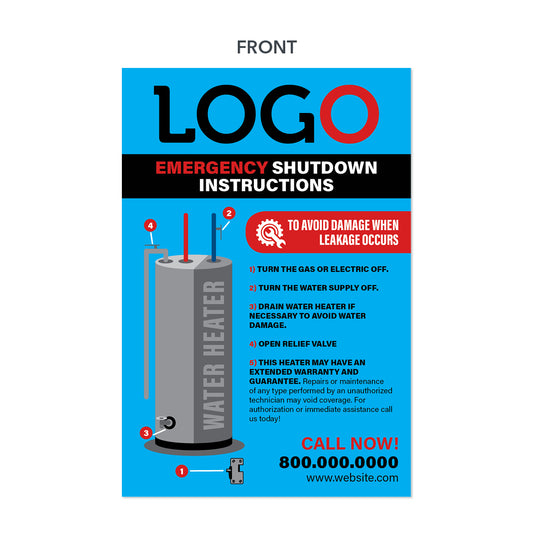 plumbing water heater sticker design