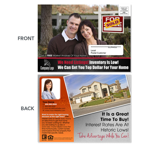 real estate agent eddm postcard design