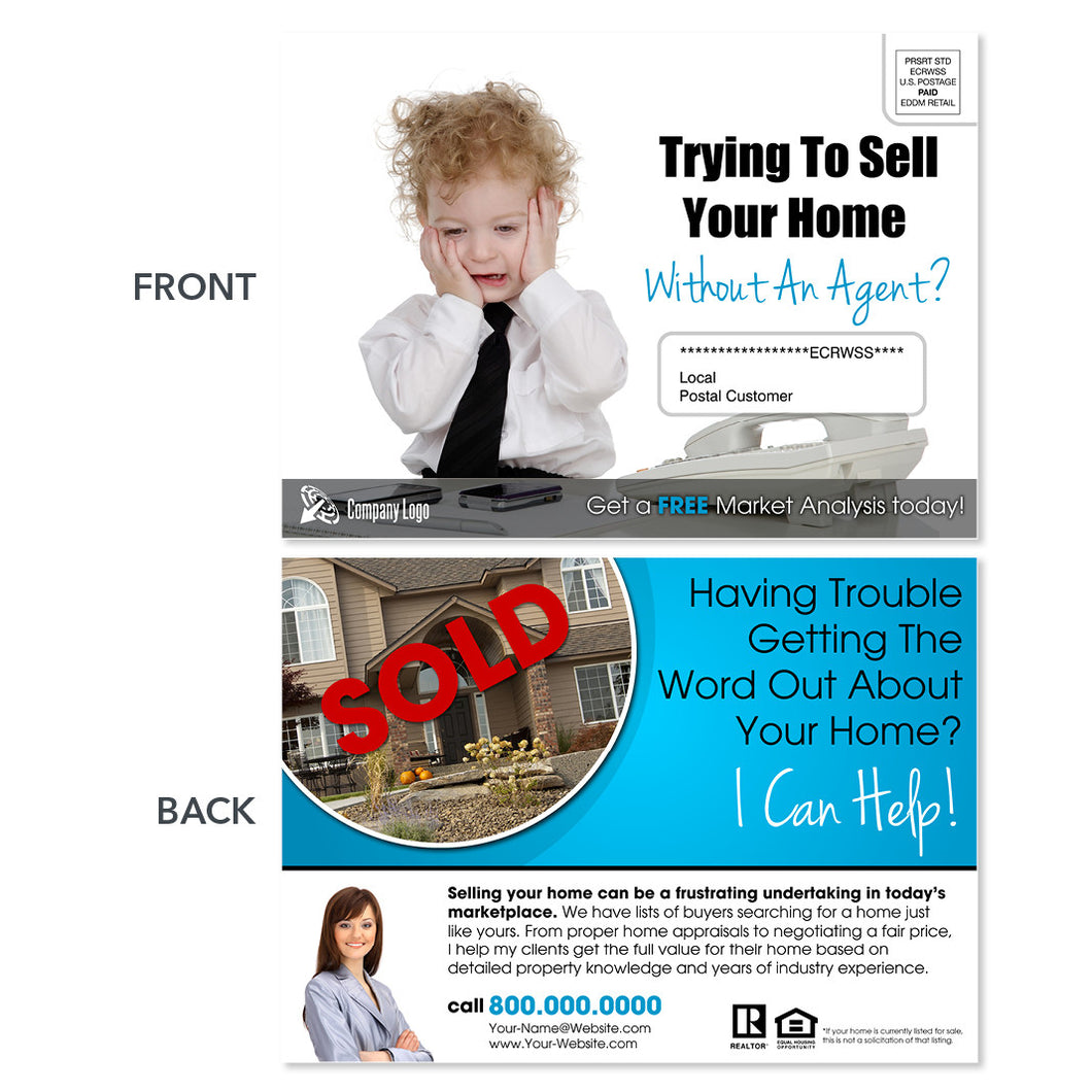 real estate agent eddm postcard design