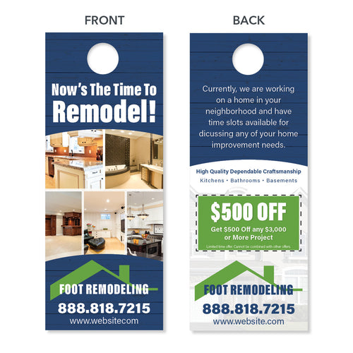 remodeling contractor door hanger design