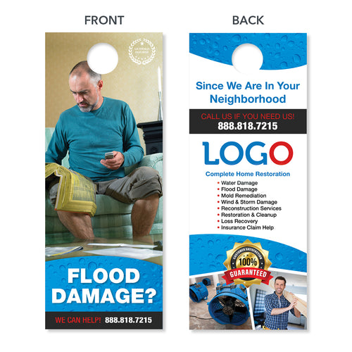 flood damage restoration door hanger