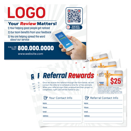contractor review referral postcard design