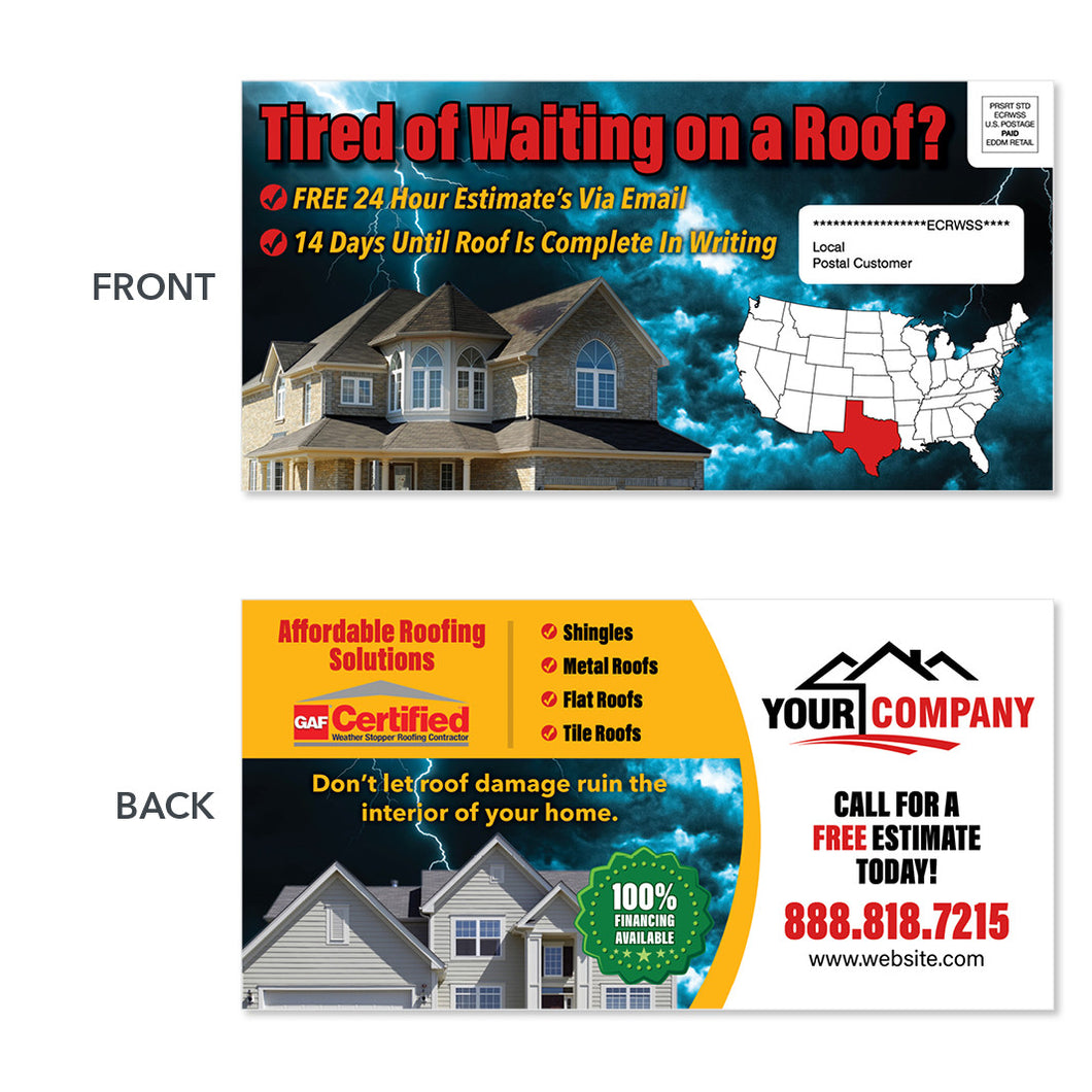 need new roof eddm postcard