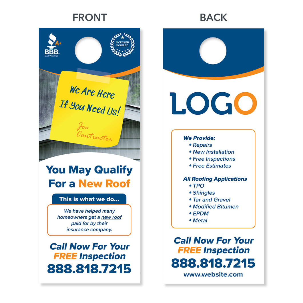 roof replacement door hangers