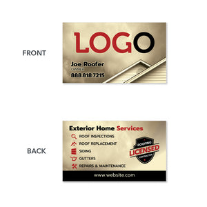 roofing contractor business card design