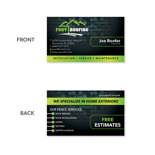 business card design for roofers