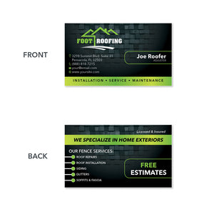 business card design for roofers