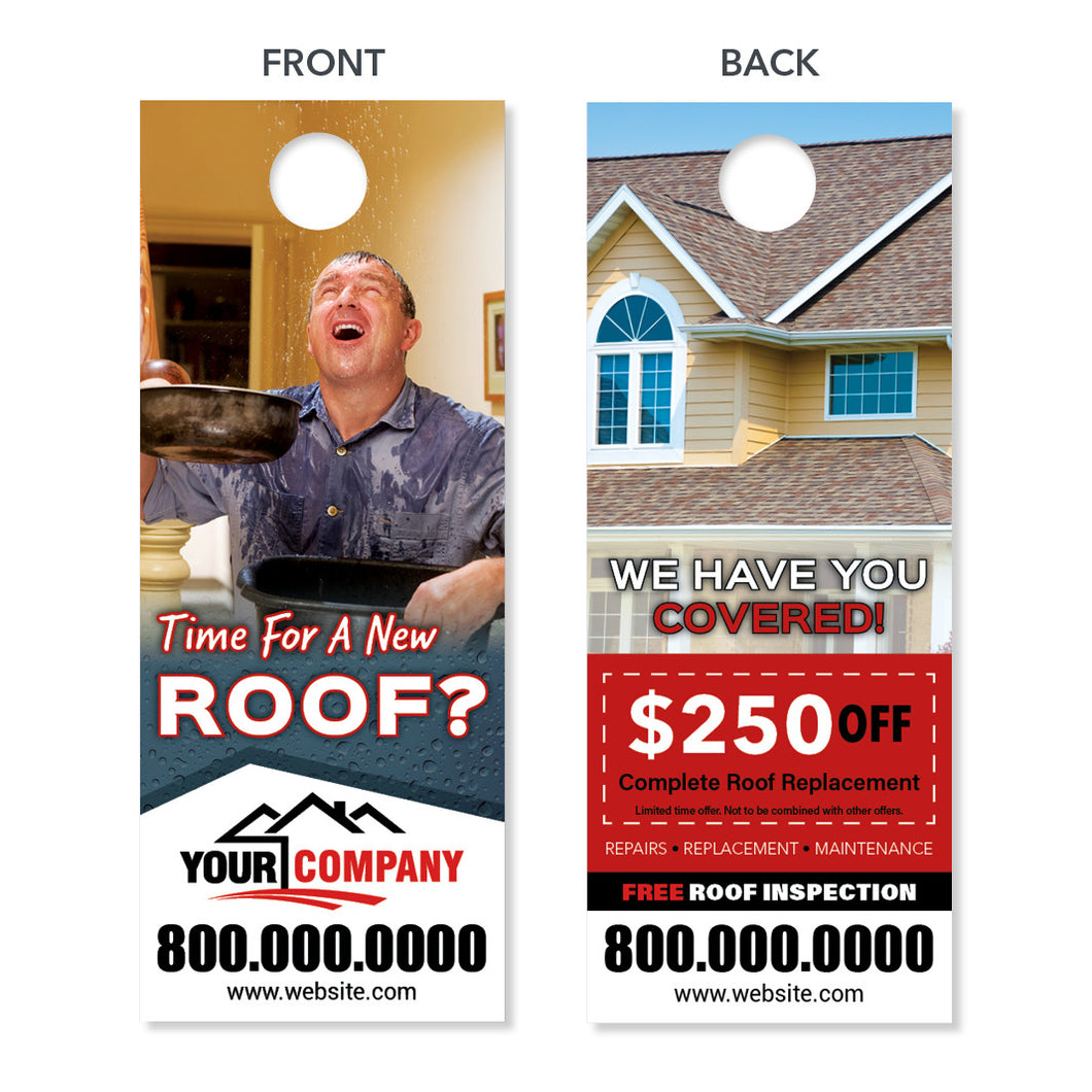 roof replacement door hanger for roofing company