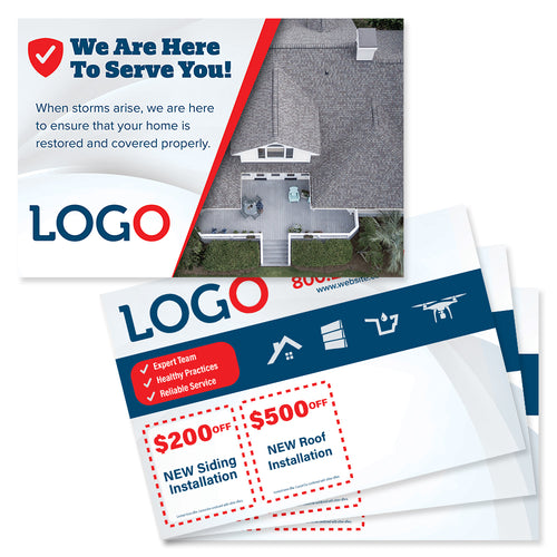 storm damage roofing postcard mailer