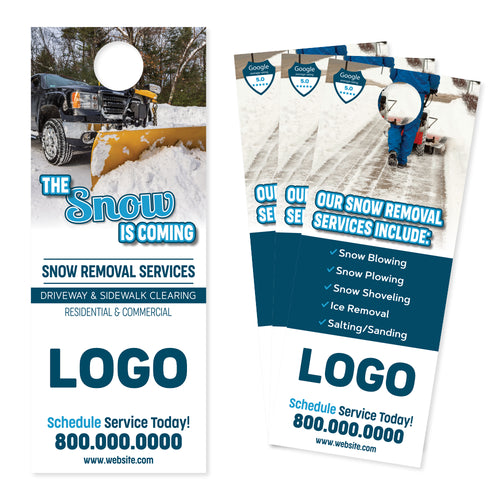 Snow removal door hanger