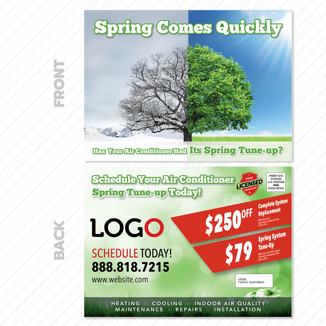 Spring Air Conditioning EDDM Postcards - HVAC Print Marketing ...