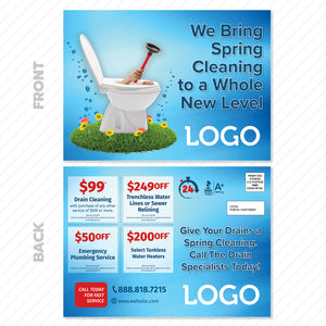 Spring drain cleaning eddm postcard for plumbers