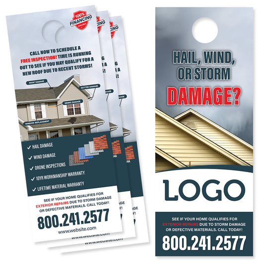 storm damage door hanger for roofers