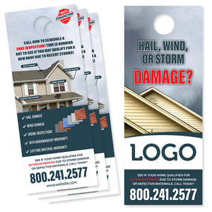 storm damage door hanger for roofers