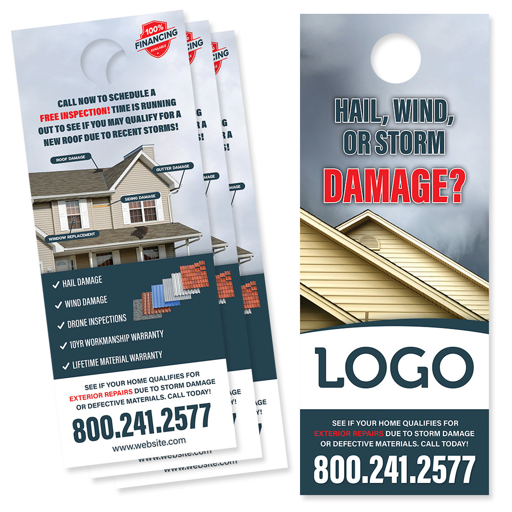 storm damage door hanger for roofers