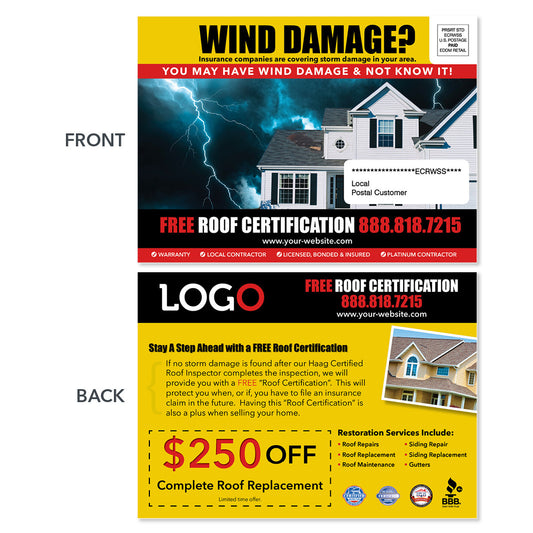 wind damage eddm postcard