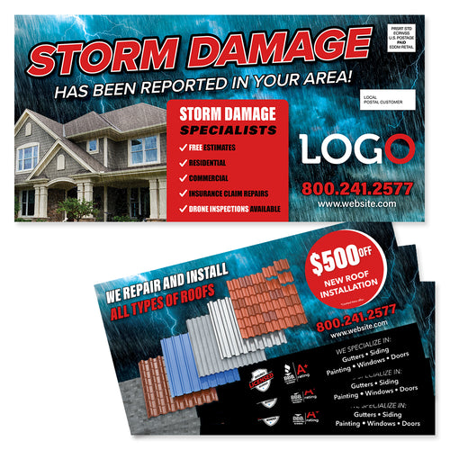 storm damage eddm postcard design