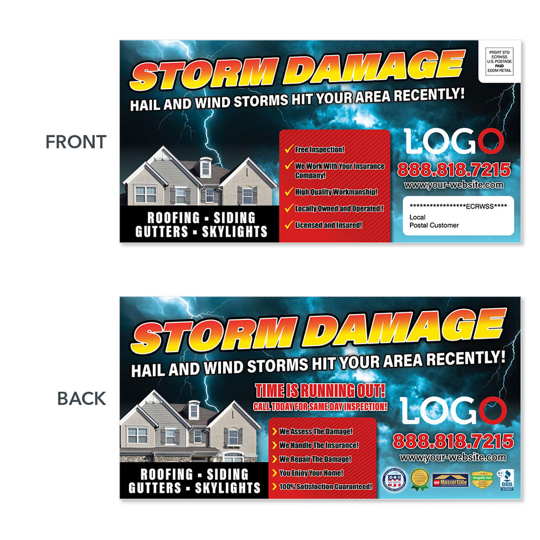 storm and hail damage eddm postcard
