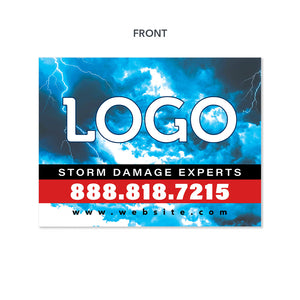 storm damage yard sign for roofers