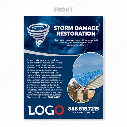 storm damage restoration flyer design