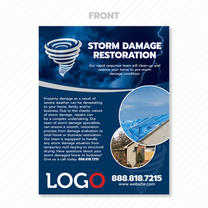 storm damage restoration flyer design