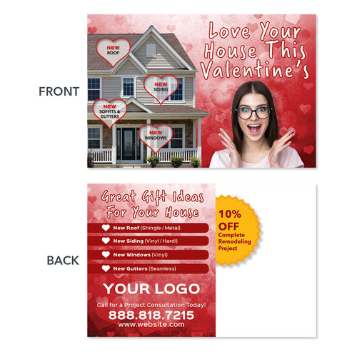 valentine roofers holiday postcard