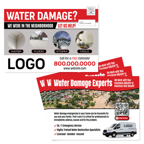 water damage eddm postcard design