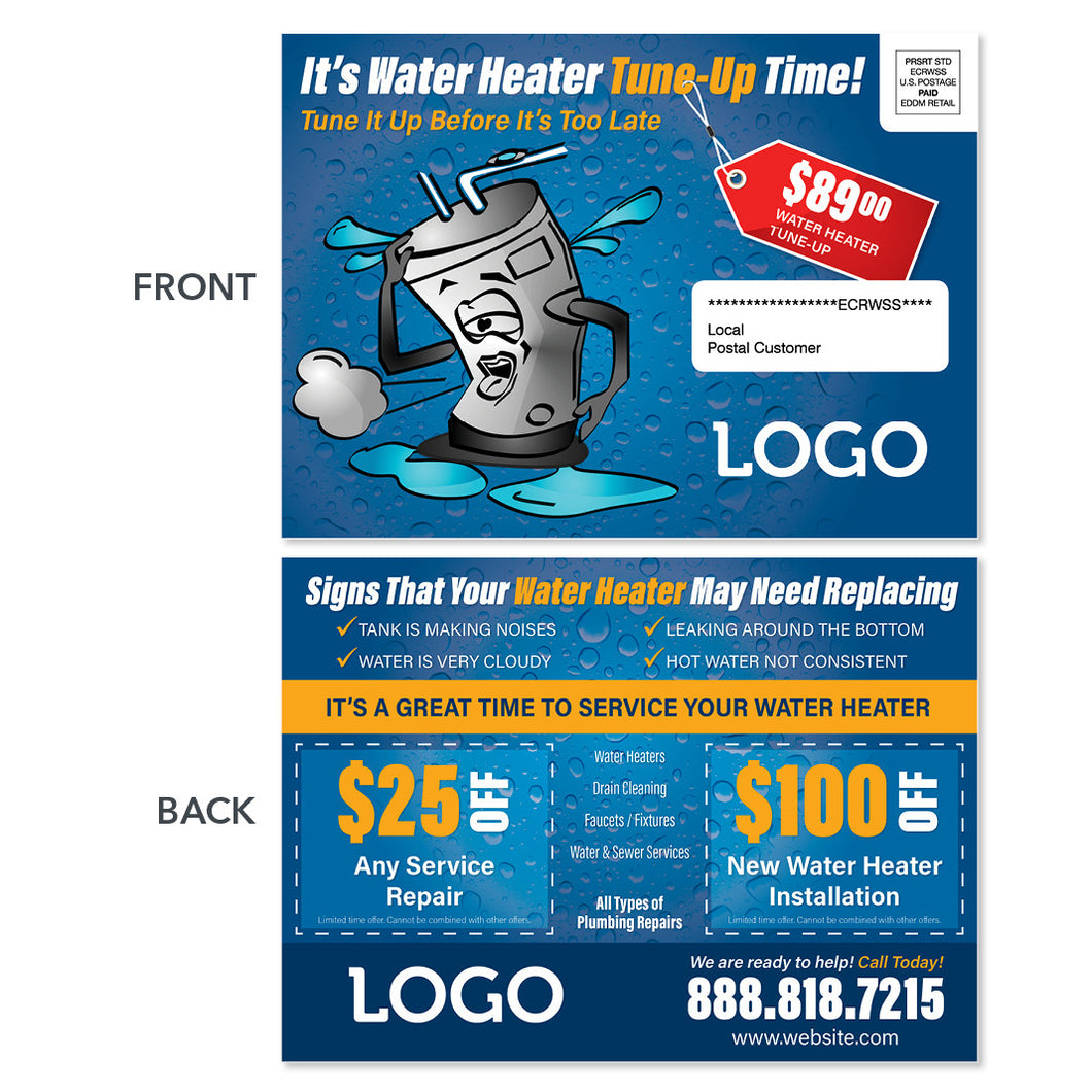 water heater plumbing eddm postcard