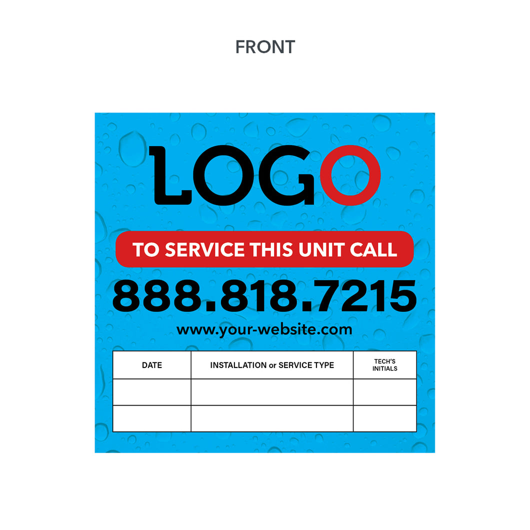 water heater sticker for plumbers
