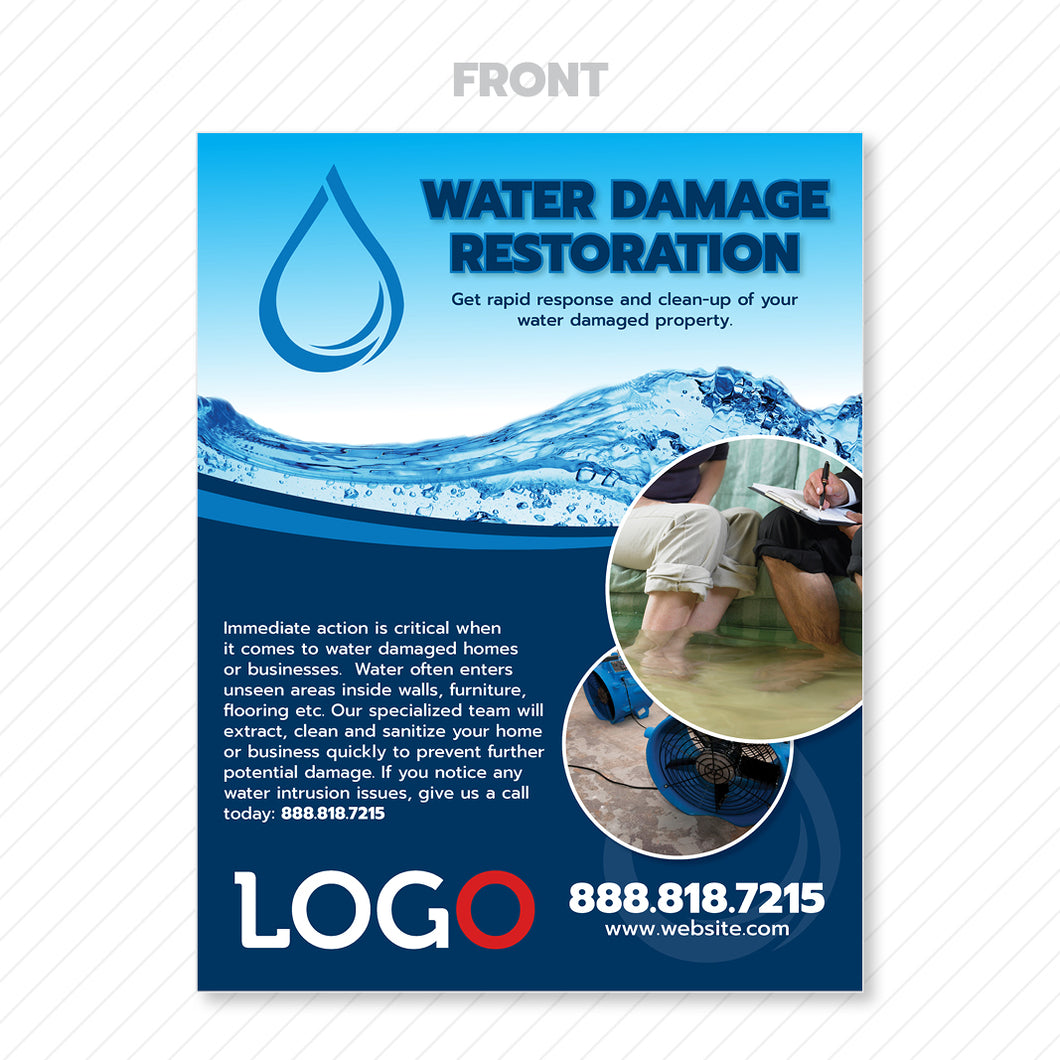water damage restoration flyer design